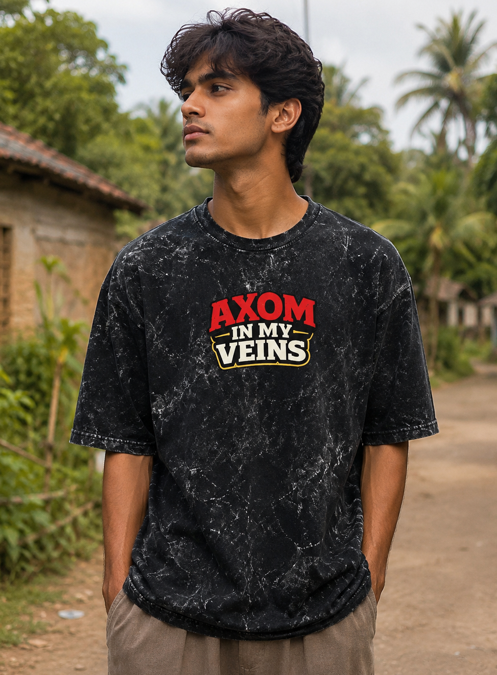 Axom In My Veins Washed Heavyweight Oversized Tee