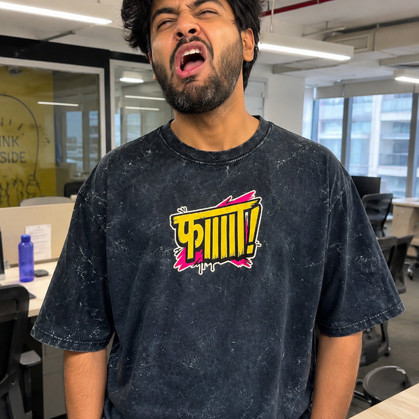 FAAAAH! Acid Wash Heavyweight Oversized Tee