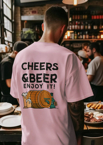 Cheers & Beer, Enjoy It Heavyweight Oversized Tee