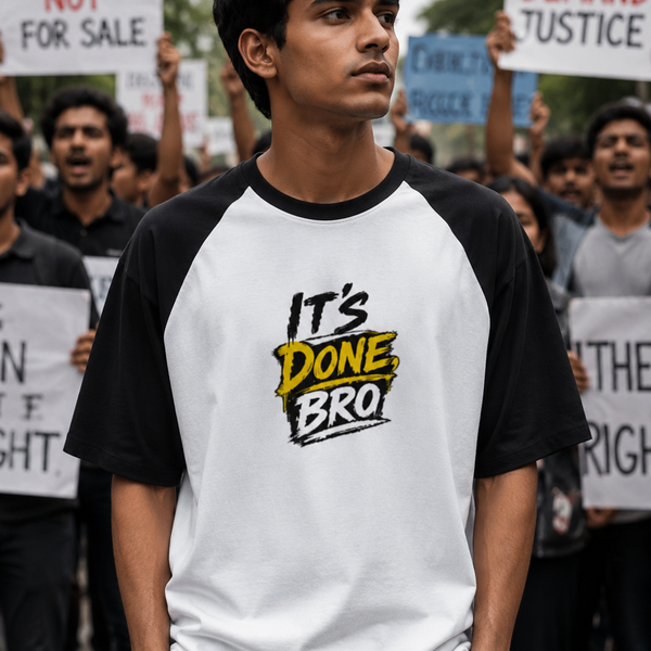 It's Done, Bro Raglan Heavyweight Oversized Tee